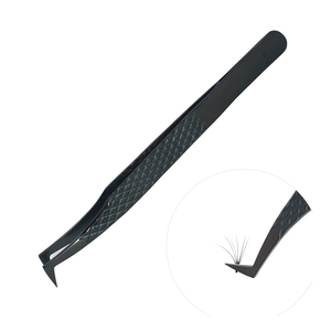 Pinzas para pestañas de agarre de diamante de acero inoxidable probadas a mano al por mayor/pinzas para pestañas de volumen de ángulo de 90 grados - Product Image 3