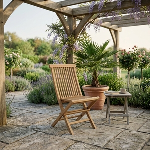 Vente en gros de chaise pliante en bois de teck naturel Design moderne minimaliste pour enfants Meubles pour enfants - Product Image 3