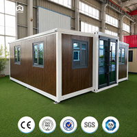 Maison préfabriquée de luxe en tissu, 3 chambres et salon, conteneur pliable extensible 20ft 40ft
