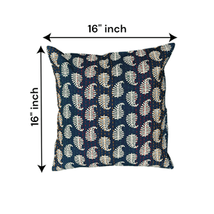 Housse de coussin de canapé/hôpital bleu foncé, motif géométrique 3D bohème en feuille, forme carrée/rectangulaire, motif végétal estampé, lot de 4 - Product Image 3