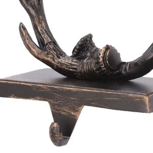OEM Customized Brown Deer Decor Mantle <b>Stocking</b> Hanger Hot Selling Christmas Decorations Manufactured in India - Product Image 5