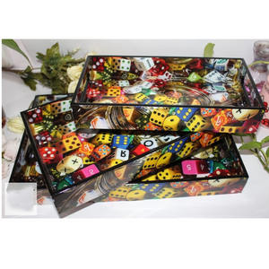 Juego de 3 bandejas de servicio para hotel en casa para fines de regalo, rectángulo cuadrado redondo personalizado según los requisitos - Product Image 4