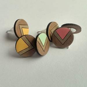 HECHO A MANO LLAMACIÓN CALIDAD COLGANTES Hoja de oro Negro Blanco Resina Forma de corazón Pendientes Cuadrado Redondo Geométrico Madera Resina Gota - Product Image 5