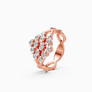 0.639 Ct Lab Grown Diamond Blooming Spark Floral Eco Friendly <b>Statement</b> <b>Ring</b> In 9K Yellow White And Rose Gold - Product Image 1