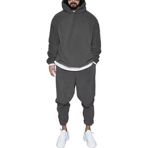 Jersey de chándal de color sólido, ropa de gimnasio, chándales en blanco de dos piezas para hombres, ropa superior al por mayor, tela suave gruesa de 500Gsm - Product Image 5