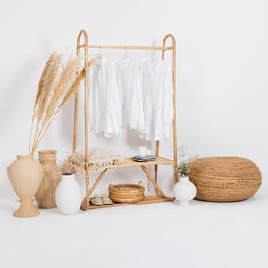 Best selling rattan clothing <b>hanger</b> rack natural cheapest price clothes racks for hanging clothes from trusted supplier - Product Image 6