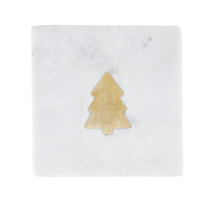 Dessous de verre en marbre Laiton Arbre de Noël Conception Tapis de boisson Tapis de table Décoré Vente personnalisée - Product Image 1