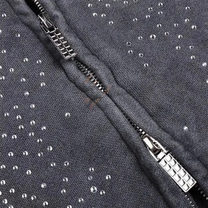 Nouvelle mode en ligne, sweat-shirt unisexe surdimensionné de haute qualité, couleur unie, lourd, brodé, épaules tombantes, délavage acide - Product Image 2