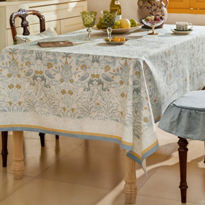 Manteles de algodón hechos a medida con borlas de flores bordadas, cubierta de mesa rectangular a prueba de polvo para cocina, comedor, fiesta, Decoración de mesa - Product Image 3