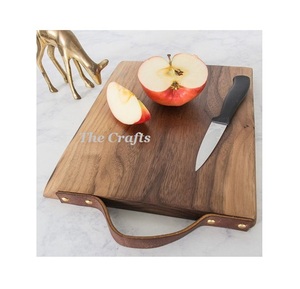 Tabla de cortar de madera de Calidad exclusiva con mango de cuero Tabla de queso para cortar cocina de restaurante en India - Product Image 1