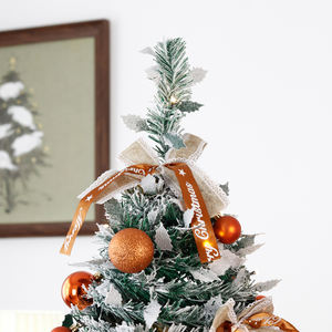 Arbre de Noël artificiel en paillettes avec boule en plastique et nœud décoratif Décoration intérieure Arbre de Noël pliable - Product Image 4