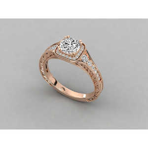 Bague solitaire en or 10 carats avec diamant rond brillant pour femme - Product Image 3
