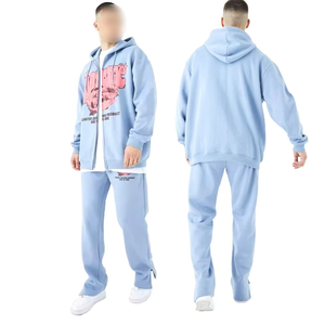 Survêtement évasé pour hommes, pantalon empilé, couleur unie, tenue respirante faite à la main, prix compétitif - Product Image 1