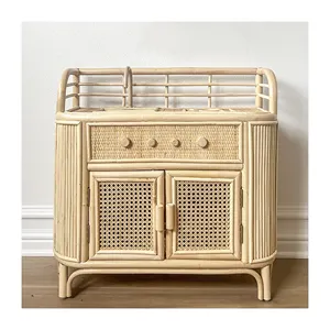 Top quality best selling rattan gas stove toys wooden kitchen children toy handmade mini appliances