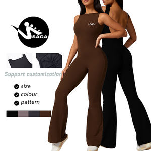 Mameluco sin mangas con pierna suelta Mono de control de barriga de una pieza con agujero en la espalda Mamelucos de entrenamiento deportivo - Product Image 4