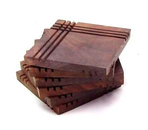 ที่รองแก้วไม้ธรรมชาติคุณภาพสูง งานแฮนด์เมด สไตล์โบฮีเมียน เป็นมิตรกับสิ่งแวดล้อม ผิวเรียบ บรรจุภัณฑ์แบบกำหนดเองสำหรับของขวัญและโปรโมชั่น - Product Image 1