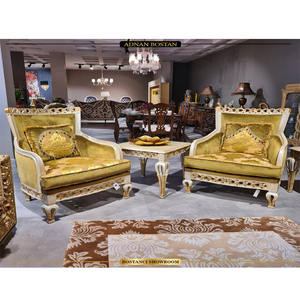 Sillas de salón clásicas de madera de teca tallada a mano, sillas de salón de diseño moderno, a la venta - Product Image 1