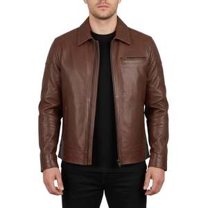 Brand New Vintage <b>Waxed</b> Genuine Cowhide Leather Motorbike Jacket with Retro Design and Premium Handmade Detailing Jackets - Product Image 3