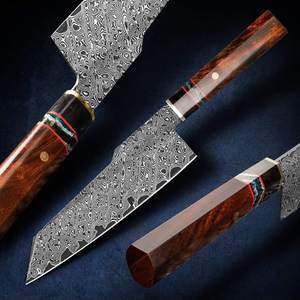 Tùy Chỉnh Làm Bằng Tay Damascus Đầu Bếp Dao Xử Lý Chất Liệu Rose Gỗ Với Da Cuộn Nhà Bếp Sử Dụng Đầu Bếp Dao Chuyên Nghiệp - Product Image 3