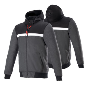 Sweat à capuche de protection pour moto pour hommes avec protections approuvées CE Doublure en maille fixe Pull à capuche zippé - Product Image 3