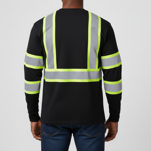 Camiseta de Seguridad de Alta Visibilidad, 100% Poliéster, Reflectante, Manga Larga, Impermeable, con LED Intermitente, Personalizable - Product Image 5