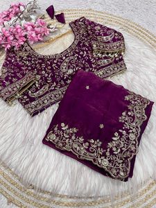 Boutique India diseñador Georgette TraditionalLatest Sari hermoso bordado secuencia trabajo secado rápido verano mujeres fiesta Sari - Product Image 3