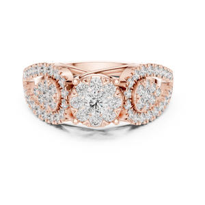 Anillos elegantes de diamantes de corte redondo para mujer, anillo de bodas de compromiso de joyería fina de diamante cultivado en laboratorio, disponible en todos los tamaños - Product Image 3