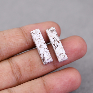 Rectángulo turquesa de caballo salvaje Natural, 6x23mm, fabricación de piedras preciosas sueltas, joyería hecha a mano de Plata de Ley 925, manitas finos - Product Image 5