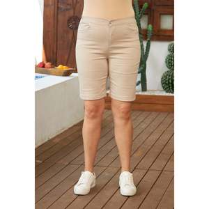 <b>Plus</b> <b>Size</b> Cotton <b>Shorts</b> with <b>Elastic</b> <b>Waist</b> - Product Image 1
