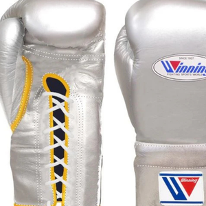 Gants de boxe à lacets Winning, argent et or, cuir véritable professionnel, gants d'entraînement de boxe, gants de combat, 8oz 10oz 12oz - Product Image 2