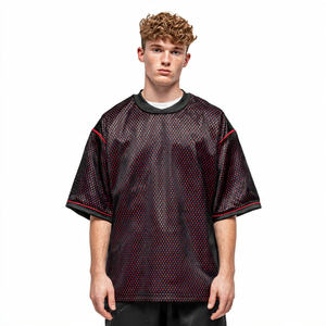 Maillot de football personnalisable en jersey 100 % polyester à maille, coupe décontractée, haut d'entraînement de sport à manches courtes pour jeunes - Product Image 4