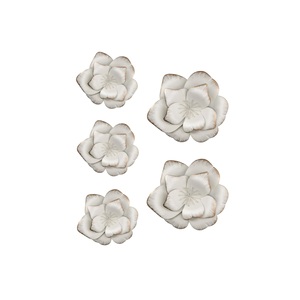 Grand art mural en forme de fleur de rose métallique robuste avec une sculpture décorative murale de bureau de salon de chambre à coucher de bonne finition - Product Image 1