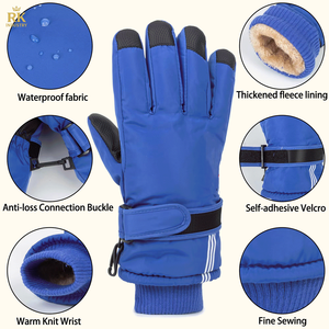 Gants de ski en cuir tendance pour enfants, gants de sport isolés pour l'hiver en plein air, gants de randonnée imprimés pour la neige - Product Image 3