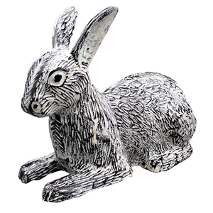 Statue de lapin décorative de Pâques la plus vendue Figurine en métal de posture assise au design exclusif en aluminium durable - Product Image 1