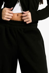 Pantalons de jogging pour femmes grande taille, gris, droits, respirants, mi-longs, sport, course à pied, décontractés, devant plat, sur mesure, de haute qualité, en laine peignée 2026 - Product Image 3