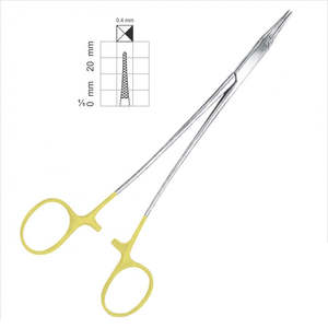 Forceps chirurgical dentaire Olsen Hegar, porte-aiguille manuel en carbure de tungstène, manche doré, acier inoxydable, certifié MOL, durable - Product Image 1