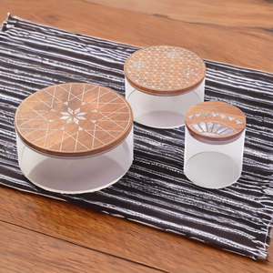 Caja redonda de madreperla de madera de lujo para almacenamiento de té, café, especias para utensilios de cocina y vajilla de alta calidad de Vietnam - Product Image 2