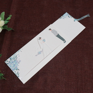 Invitation de mariage coulissante de luxe avec texte personnalisable et illustration artistique de couple - Product Image 1