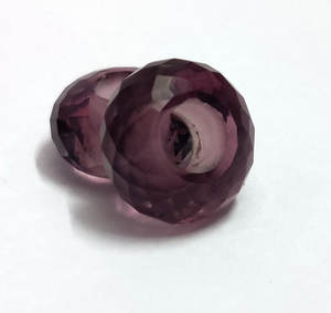 Vente en gros de perles de quartz mauve clair 14.5mm Rondelle Big Hole 5mm Drill Gemstone Faceted 13.5 Cts Large Hole Bracelet Blue Crystal - Product Image 3