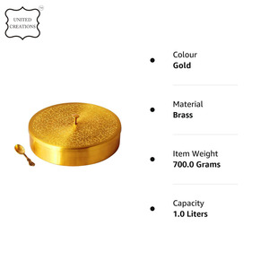 Récipient de stockage de cuisine indienne traditionnelle boîtes à épices en laiton artisanal en métal pour épices et herbes à des fins d'organisation de l'Inde - Product Image 4