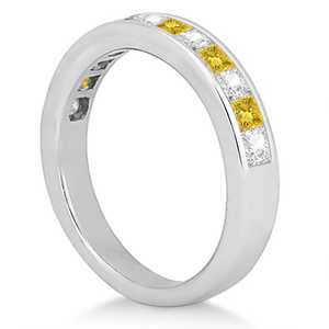 Anillo de Compromiso con Diamante Blanco y Amarillo de Corte Princesa de 0.60ct, Anillos de Diamantes de Oro Blanco de 18K - Product Image 3