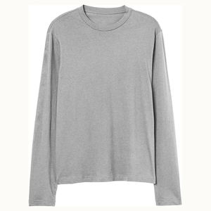 Camiseta de Manga Larga Personalizada con Logotipo de Alta Calidad para Hombre, 100% Algodón, Ropa Lisa, Camiseta Transpirable de Moda para Hombre - Product Image 1