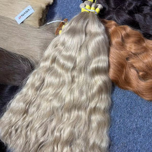 Haute qualité, vague # Extensions de cheveux humains vierges vietnamiennes en vrac, super double trame, blond clair, 60 cm, prix de gros 9C - Product Image 1
