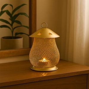 Copa votiva de metal con esmalte de oro antiguo perfecta para regalar decoración de bodas e iluminación festiva del hogar - Product Image 5