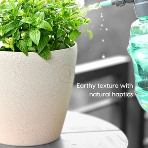 กระถางดอกไม้ทรงกลมสีขาวขนาดใหญ่ดีไซน์แบบแอบสแตรกต์พร้อมกระถางต้นไม้ทรงกลม2ใบและที่ปลูกต้นไม้ในห้องนั่งเล่น - Product Image 4