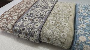 Dentelle de luxe écologique à sequins et broderies florales 100% polyester pour robe de mariée, accessoires de couture DIY - Product Image 4