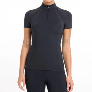 Manga de diseño flexible para mujer, capas base de equitación, Top base térmica con forro polar cepillado, cobertura interior de cuello alto - Product Image 1