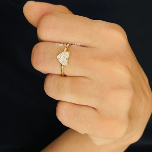 แหวนเพชรธรรมชาติรูปหัวใจแบบมินิมอล STAR JEWELRY STR 374 สำหรับผู้หญิง ทองคำแท้ 14K น้ำหนัก 0.14 กะรัต - Product Image 1