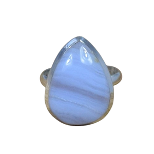 925 Sterling Silver <b>Rings</b> Blue Lace Agate Girls Fashion <b>Statement</b> <b>Rings</b> <b>for</b> <b>Women</b> Blue Lace Agate Jewelry Handmade <b>Rings</b> Jewelry - Product Image 1