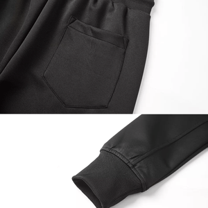 Chándal de poliéster negro con cremallera de cuarto con bolsillo frontal para chaqueta con capucha para hombre, chándal para correr, ropa de moda - Product Image 4